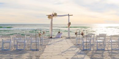 elegant beginnings boho beach wedding package with chairs