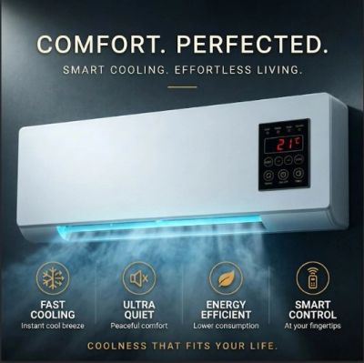 Air conditioner with smart cooling features.
