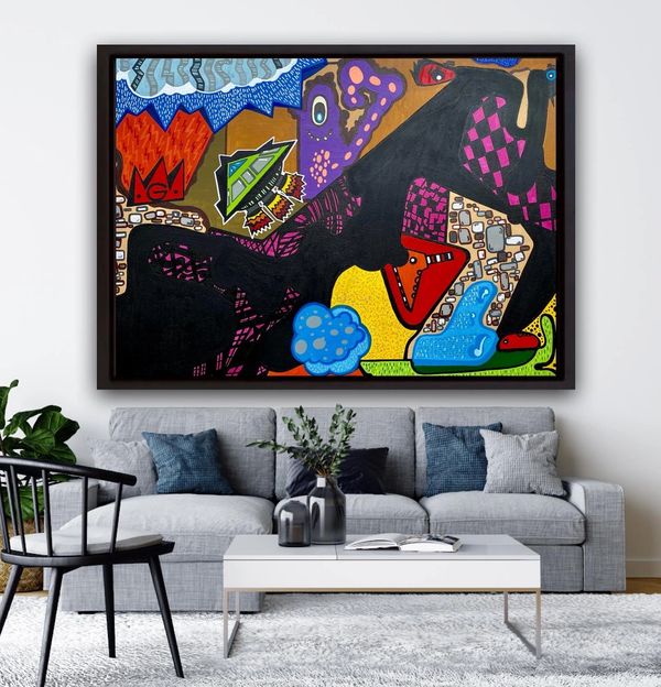 Short visit - miced media acrylic|marker|airbrush