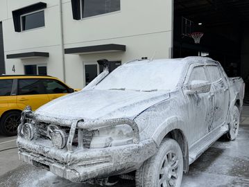 Car detailing foam wash service at Jaybis Cardiff NSW