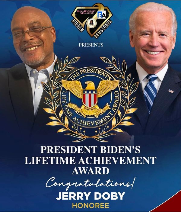 Dr. Jerry Doby, awarded The President's Lifetime Achievement Award from President Joseph R. Biden