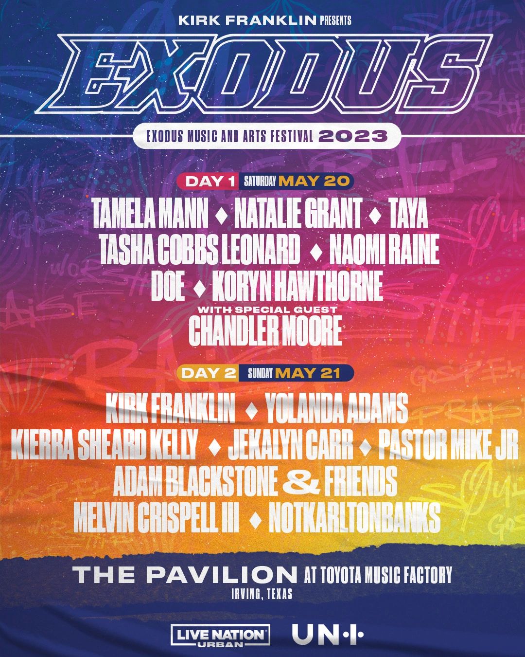 2023 Exodus Music & Arts Festival Flyer