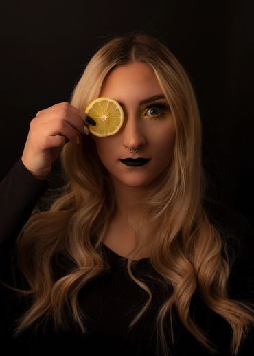 Beautiful blond with lemon