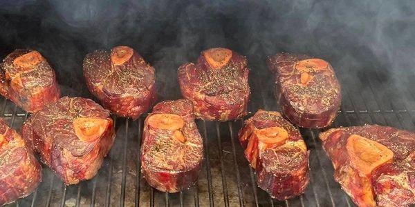 criollo grass fed steaks on the barbeque