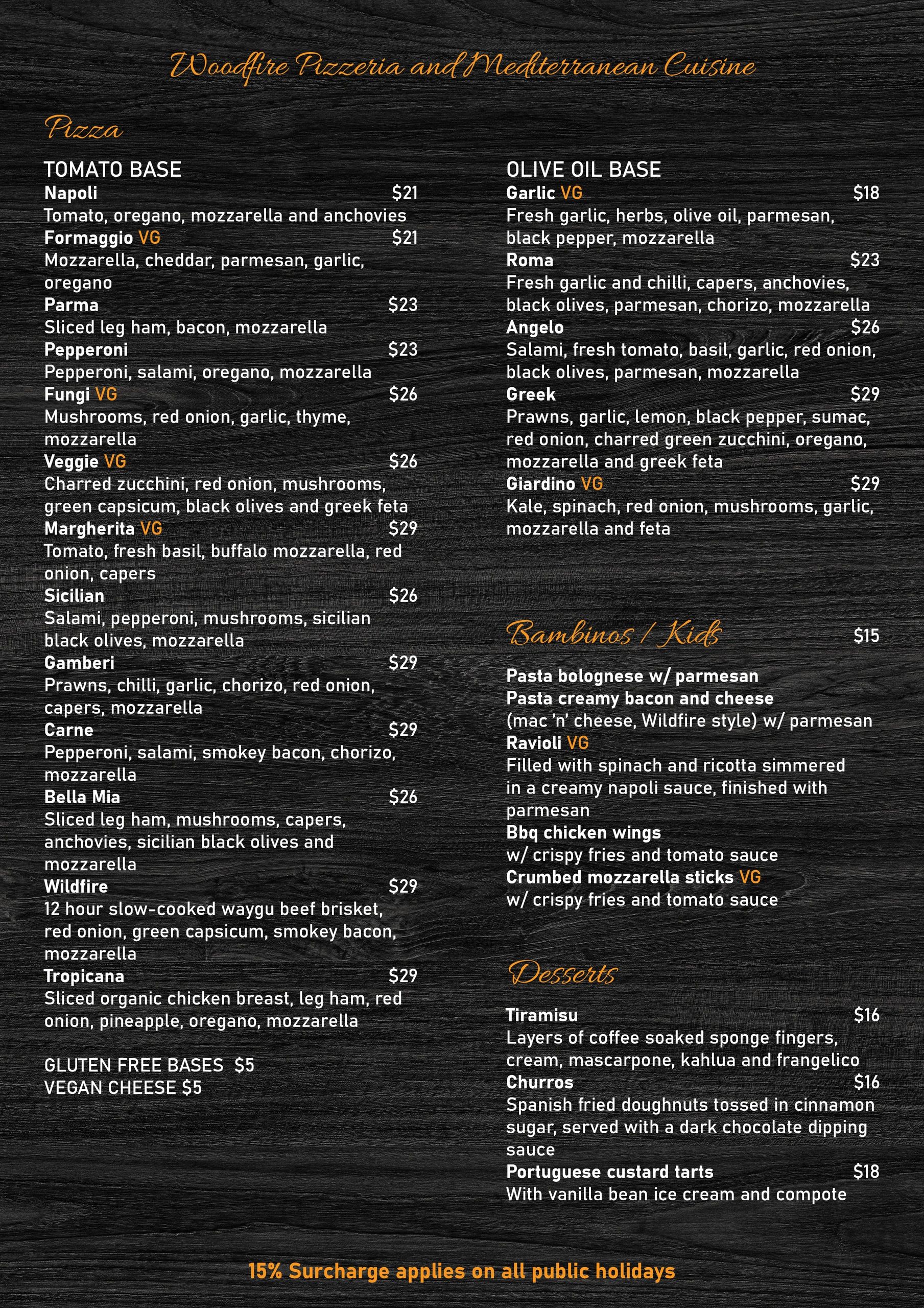 Wildfire Schaumburg Menu - kw7nclj