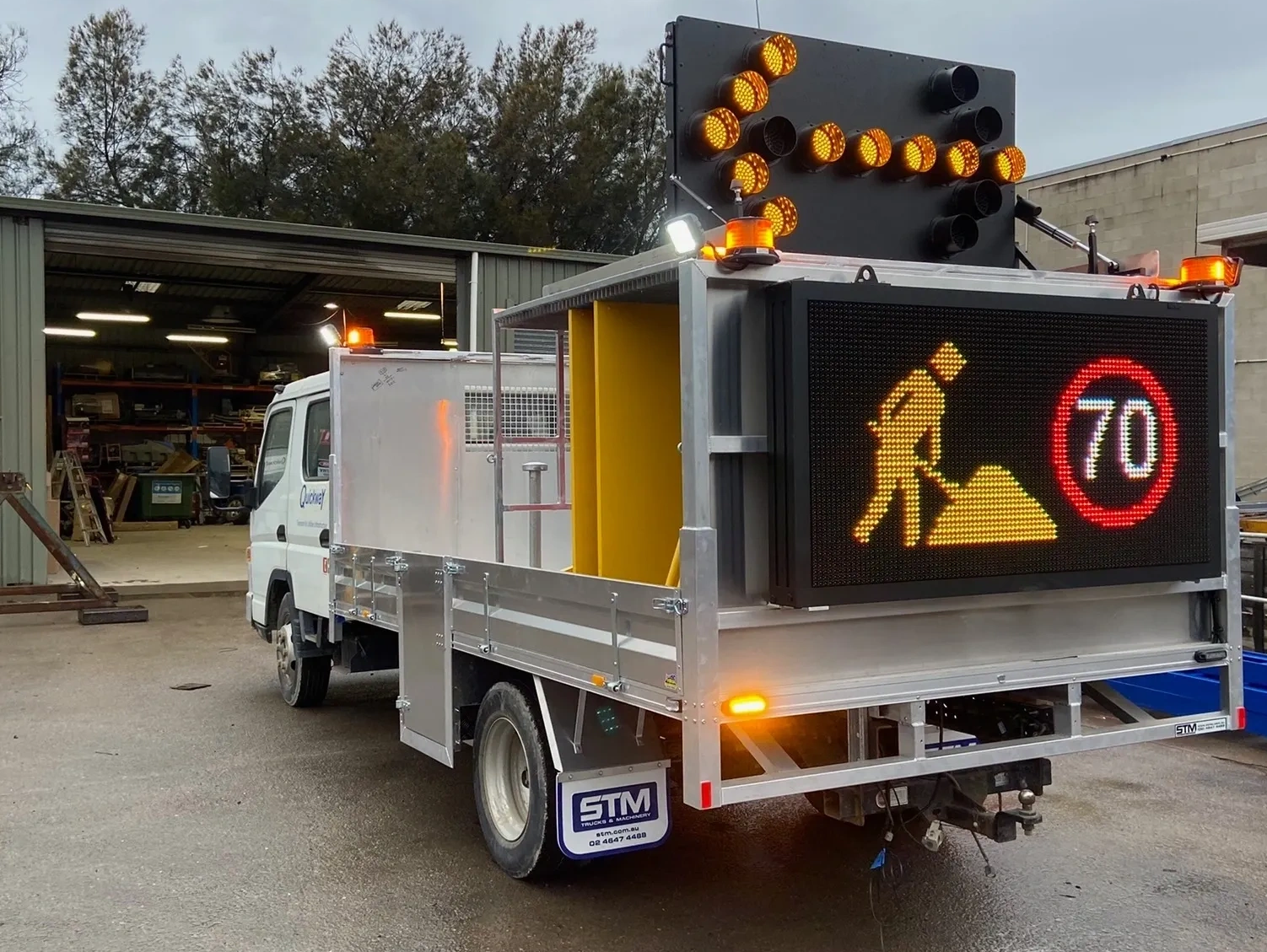 Auto Electrical on a traffic control van with an arrowboard and vms