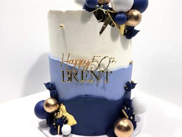 Elegant 50th birthday cake for Brent.