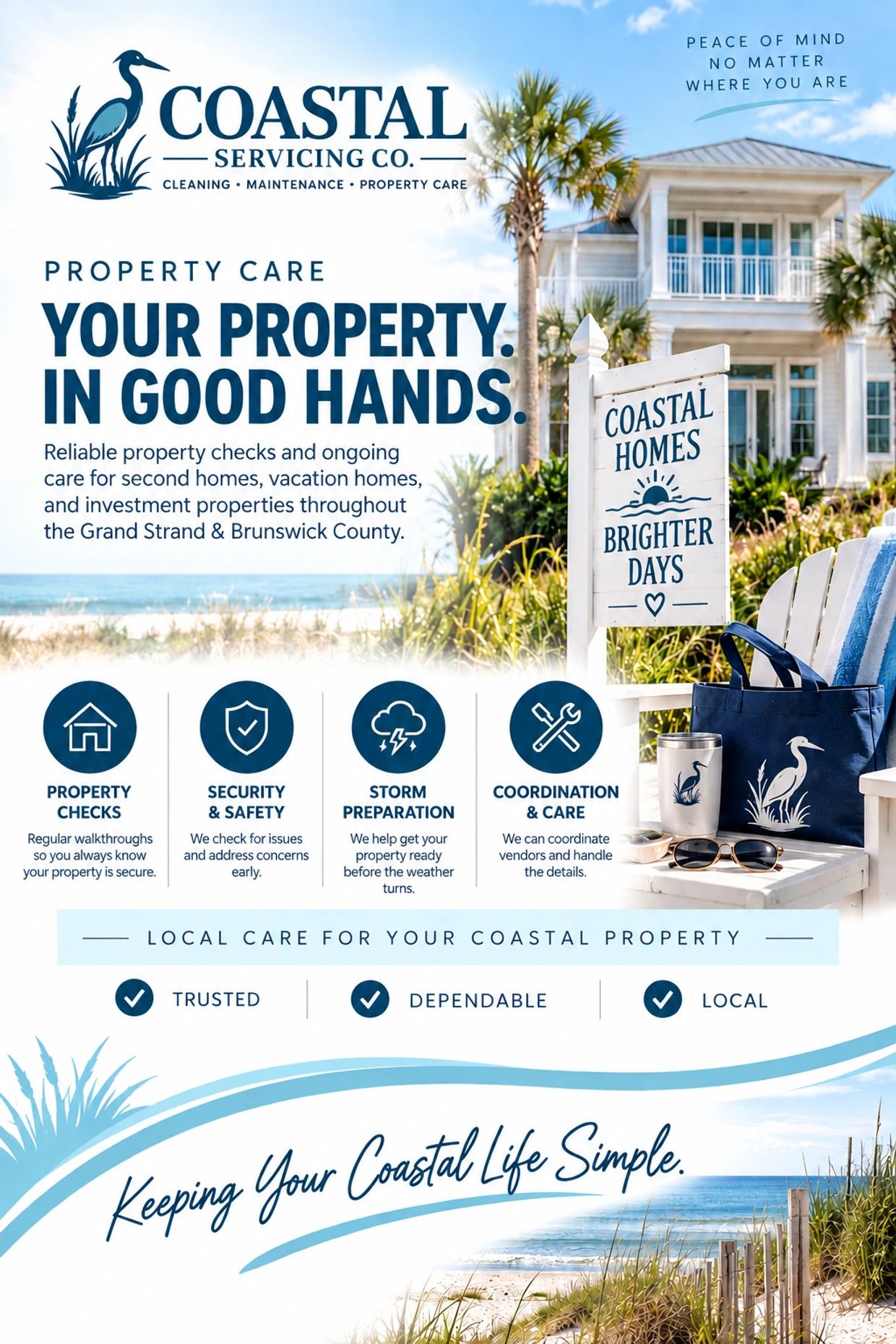 Coastal Servicing Co. offers reliable property care for coastal homes.