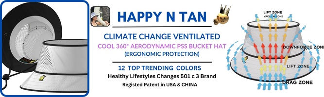 Happy n Tan Climate Change Ventilated Bucket Hats  
Women - Men  