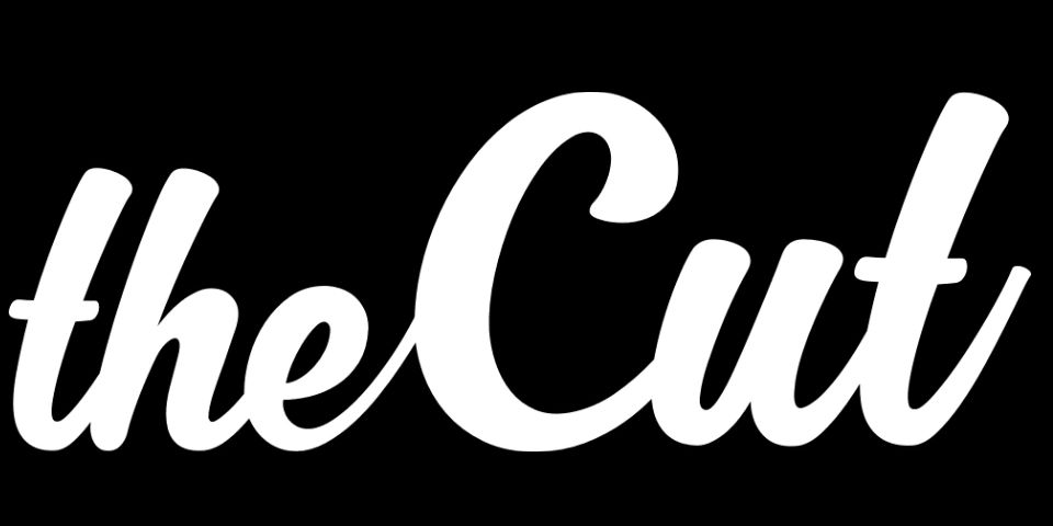White cursive text 'theCut' on a black background.