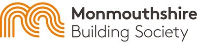 Monmouthshire Building Society logo with stylized orange arches and black text.