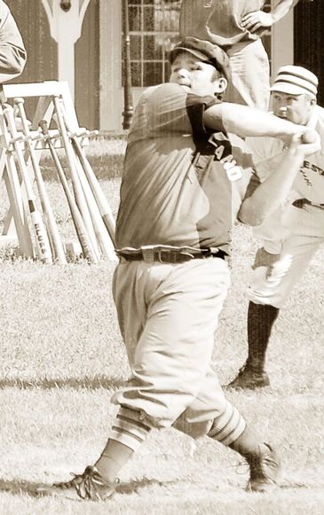 Donny "Hoss" Waters drive a pitch to deep left center.