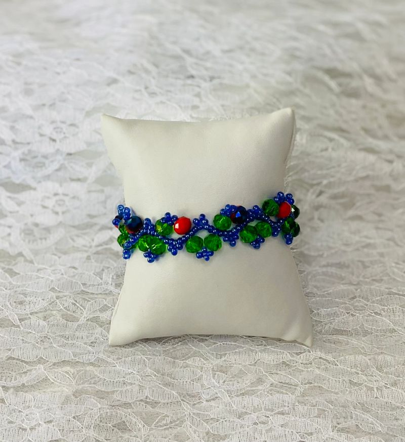 Blue, Green and Red Bracelet Olokun/Ilde Ide Idde de Olokun