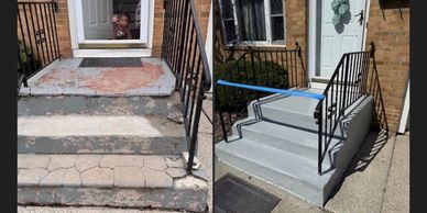 Concrete steps repaired by ABC Hardware Handyman Service