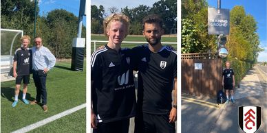 Daniel Dixon on trial at Fulham Academy at Motspur park south of London with Hew Jennings Director