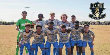 Daniel Dixon with his U16 teammates w/ the Philadelphia Union Academy in Arizona MLSNext Fest