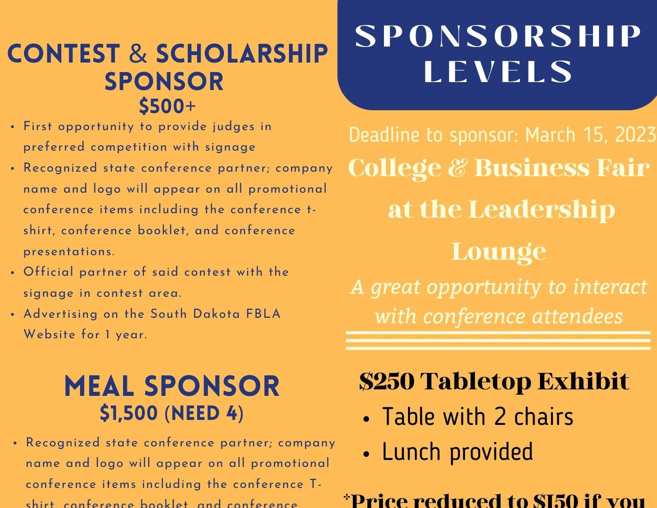 South Dakota High School Business Club Sponsorships