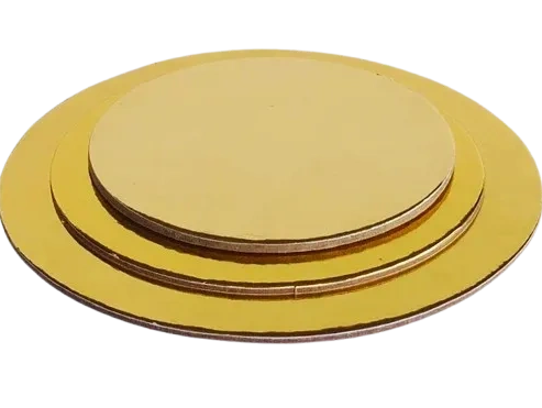 Blondas para reposteria circulares de color dorado