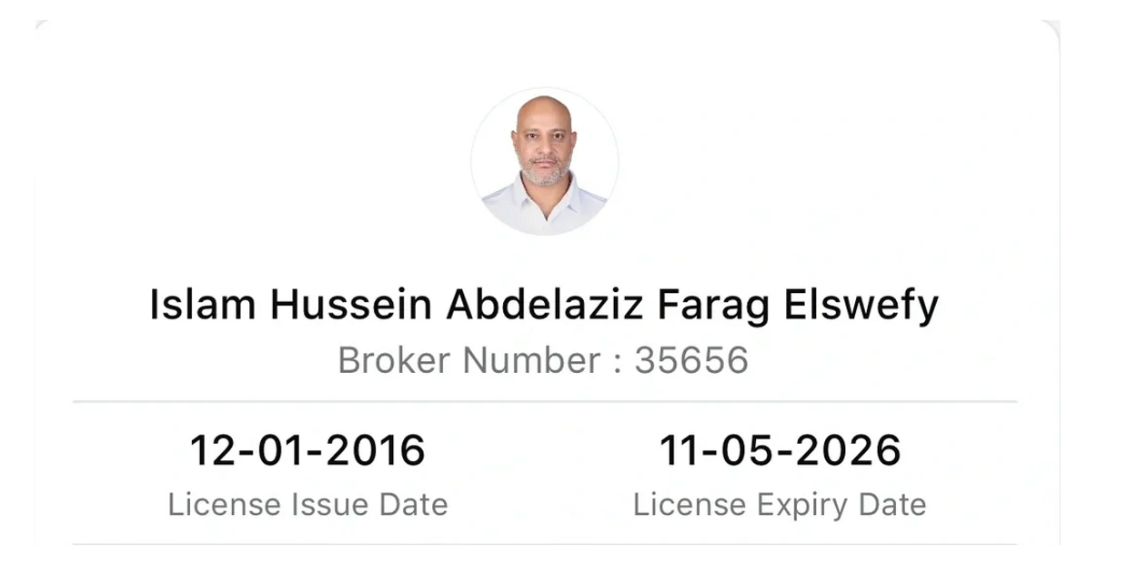 Islam Elswefy Dubai real estate broker,RERA certified,450M+ transactions,property investment expert.