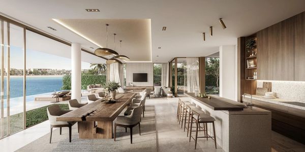 Open-plan private villas design, accentuated by a double-height layout and stunning floor-to-ceiling.