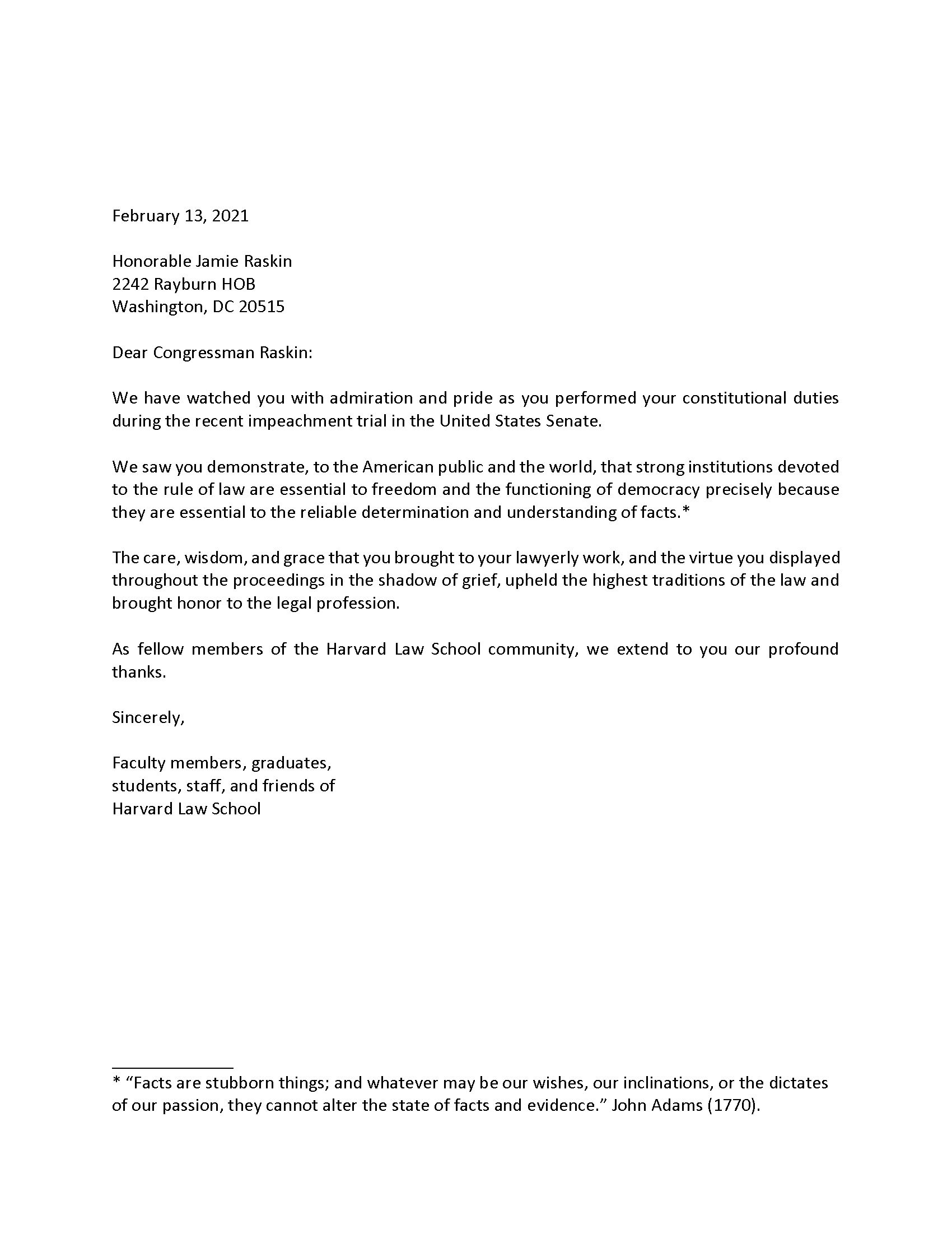 Tribute to the Honorable Jamie Raskin