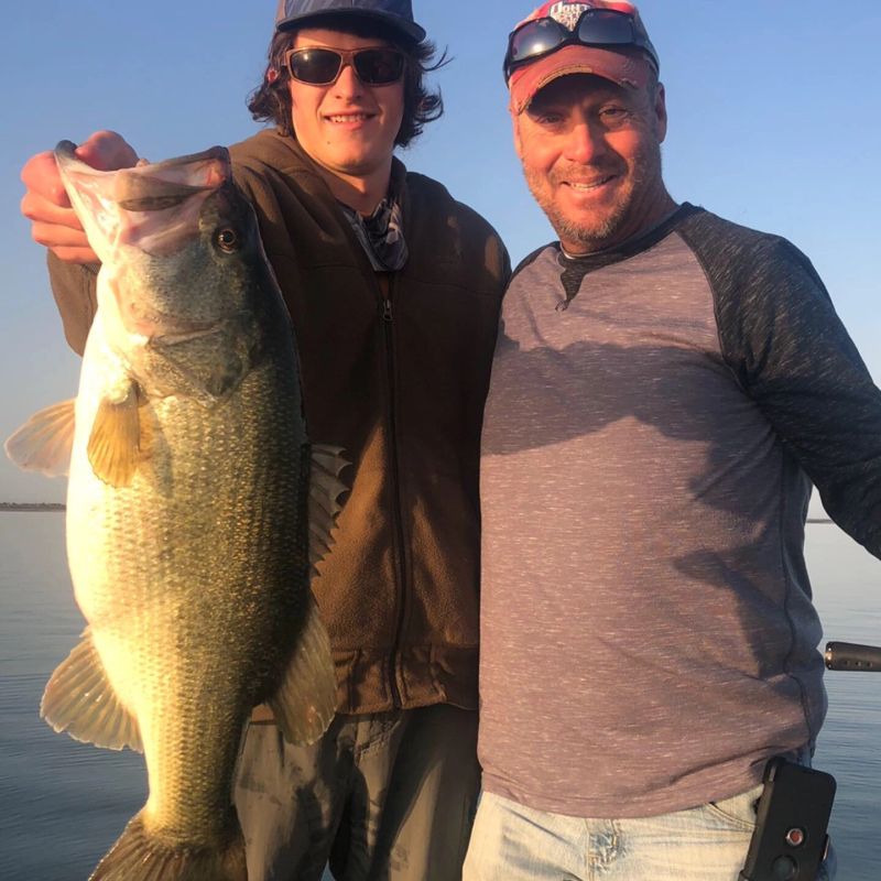 Big bass caught with a Rockin' B fishing guide