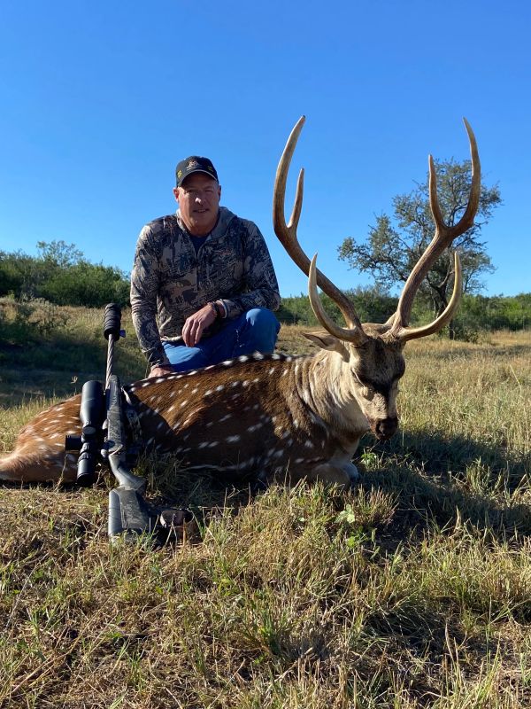 Axis deer taken with Rockin' B Outdoors