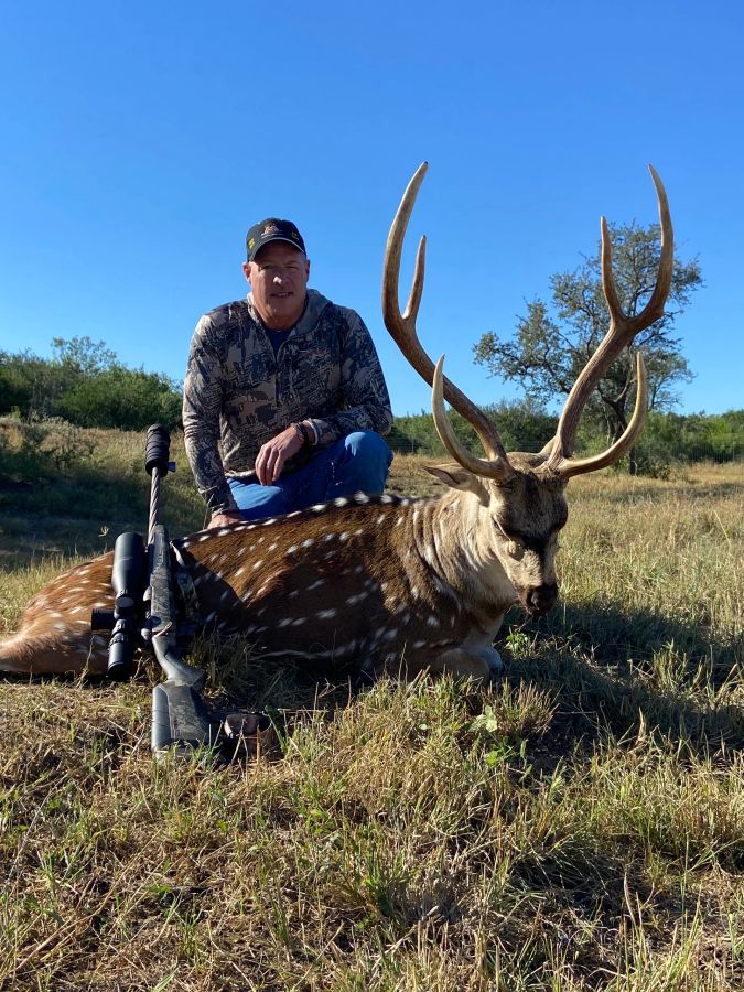 Axis deer taken with Rockin' B Outdoors