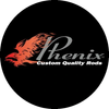 Phenix logo with a fiery eagle head and the text 'Custom Quality Rods'.
