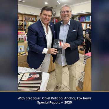 Hans Izaak Kriek with Bret Baier, Chief Political Anchor of Fox News Special Report, 2025