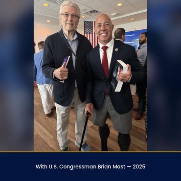 Hans Izaak Kriek with U.S. Congressman Brian Mast, 2025