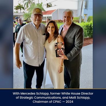 Hans Izaak Kriek with Mercedes Schlapp, former White House Director of Strategic Communications, and