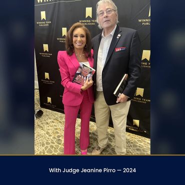 Hans Izaak Kriek with Judge Jeanine Pirro, 2024