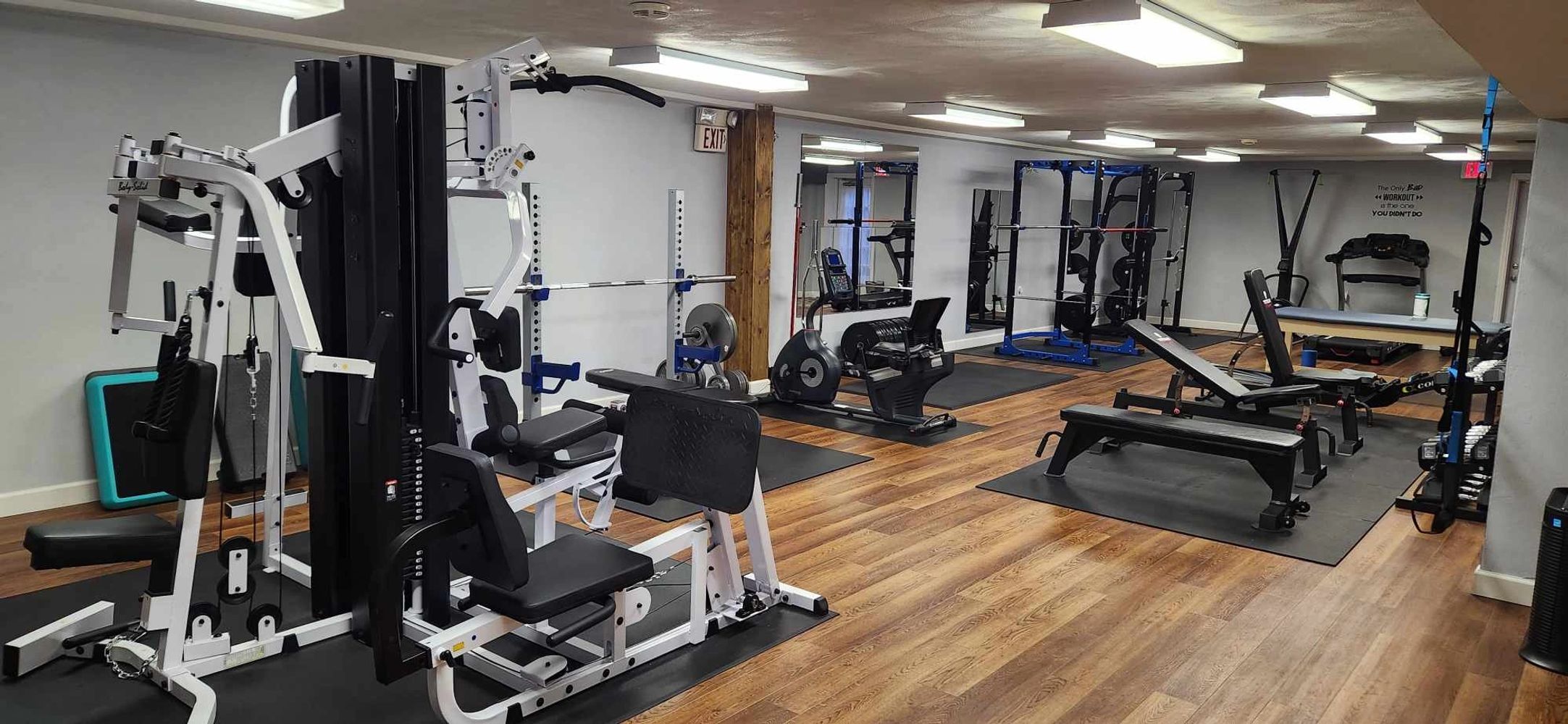 Gym equipment in a personal training studio
