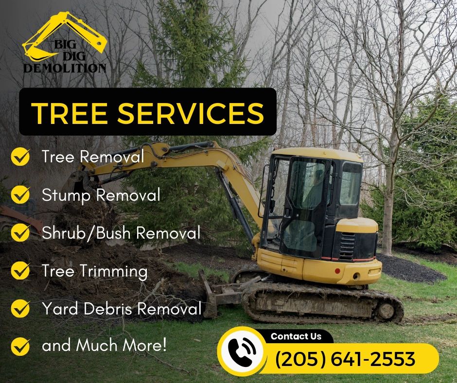 Tree removal services offered throughout Birmingham, Chelsea, Alabama.