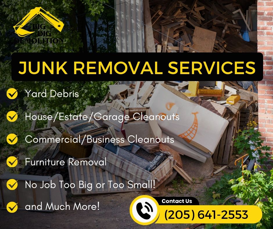 Junk removal in Birmingham, Chelsea, Hoover, Alabaster, Pelham, AL.