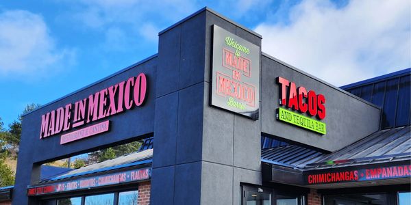 Channel Letters on store front of restaurant for MADE IN MEXICO