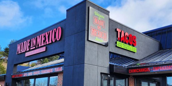 Channel Letters on store front of restaurant for MADE IN MEXICO