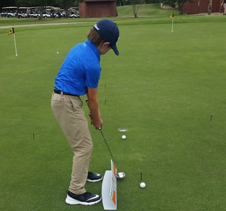 Bryce Hayes working on the Putting Board!