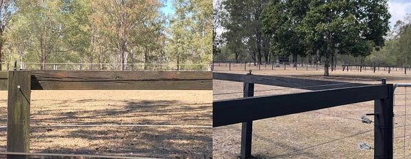 studcoat matt black fence paint before and after