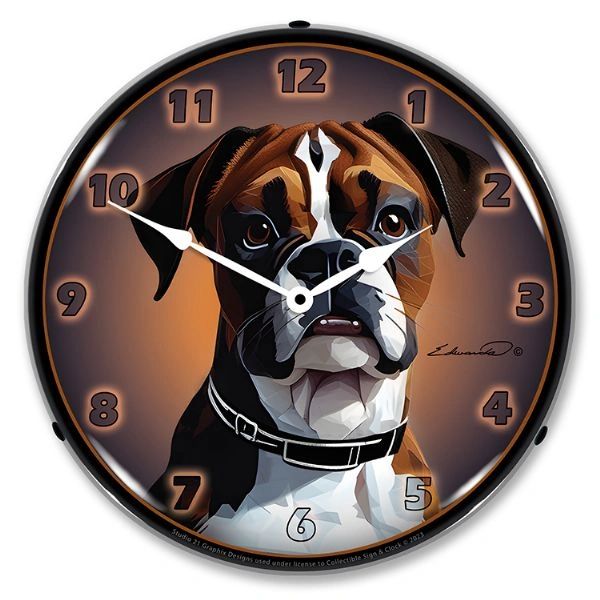 Christmas lighted boxer dog