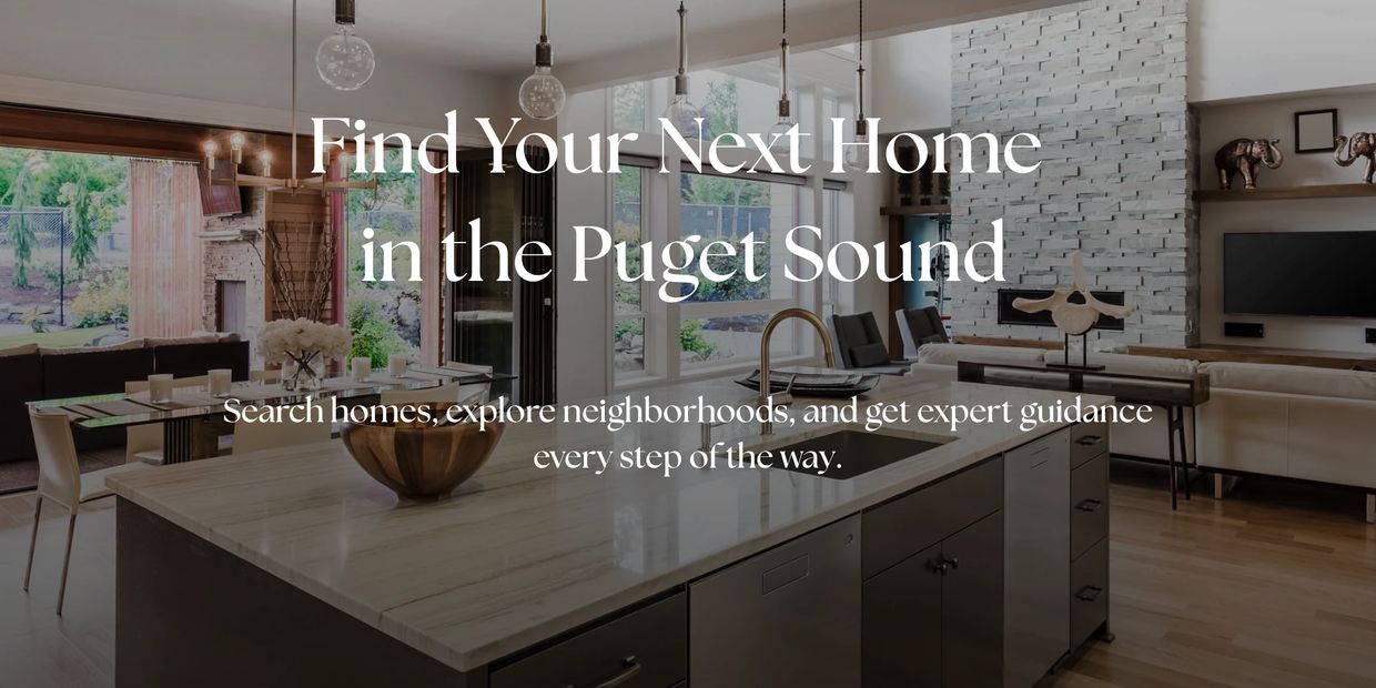 Modern kitchen and living area inviting homebuyers in Puget Sound.