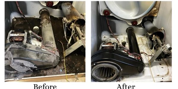 Before and after a dryer fire, Dryer Maintenance
