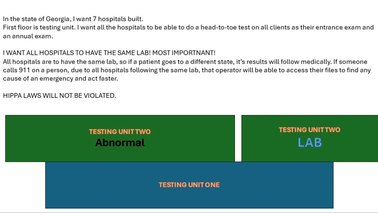 Plan for 7 Georgia hospitals with unified labs and testing units.