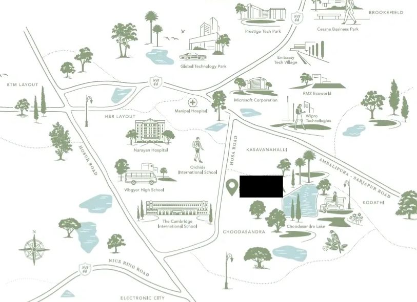 Lodha hosa road location map