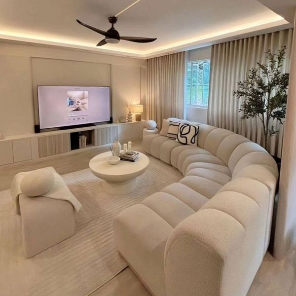 Romantica Cream & Gold TV Bed with Built-in Fireplace