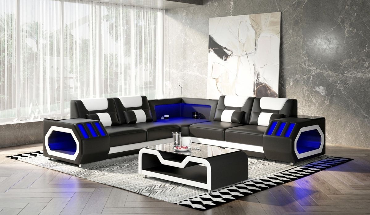 Galaxy Xl black and white sectional