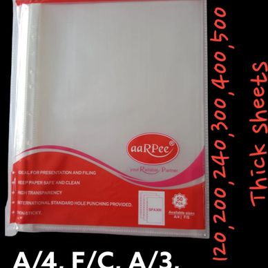 Clear plastic document holder with red label and handwritten pricing.