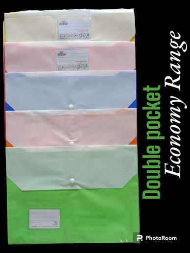 Colorful double pocket document folders in economy range.