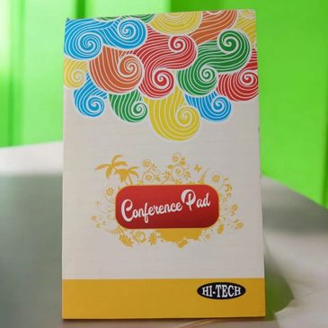 Colorful Conference Pad packaging with a Hi-Tech logo.